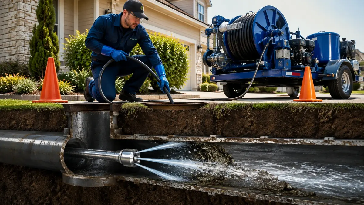 Main Sewer Line Hydro Jet Cleaning in Joshua Tree